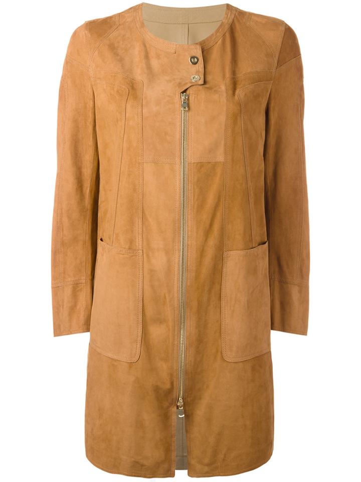 Sylvie Schimmel Patchwork Coat With Zip And Press Stud Fastening -