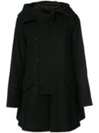 Y's - Classic Buttoned Coat - Women - Nylon/cupro/wool - 1, Black, Nylon/cupro/wool