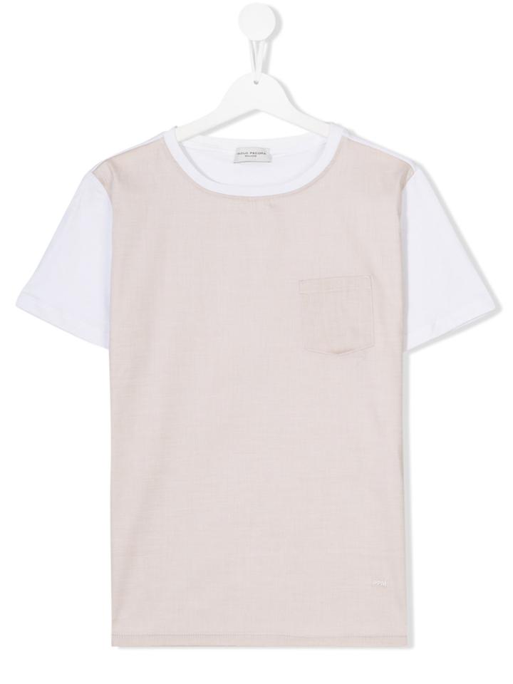 Paolo Pecora Kids Two Tone T-shirt - Nude & Neutrals
