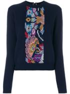 Barrie Embroidered Pattern Sweater - Blue