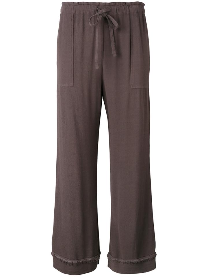 Raquel Allegra Crepe Drawstring Cropped Pants - Brown