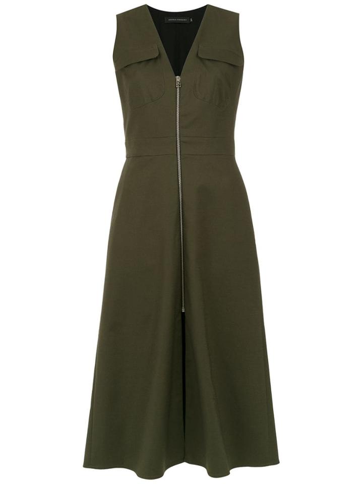 Andrea Marques Midi Zipped Dress - Green