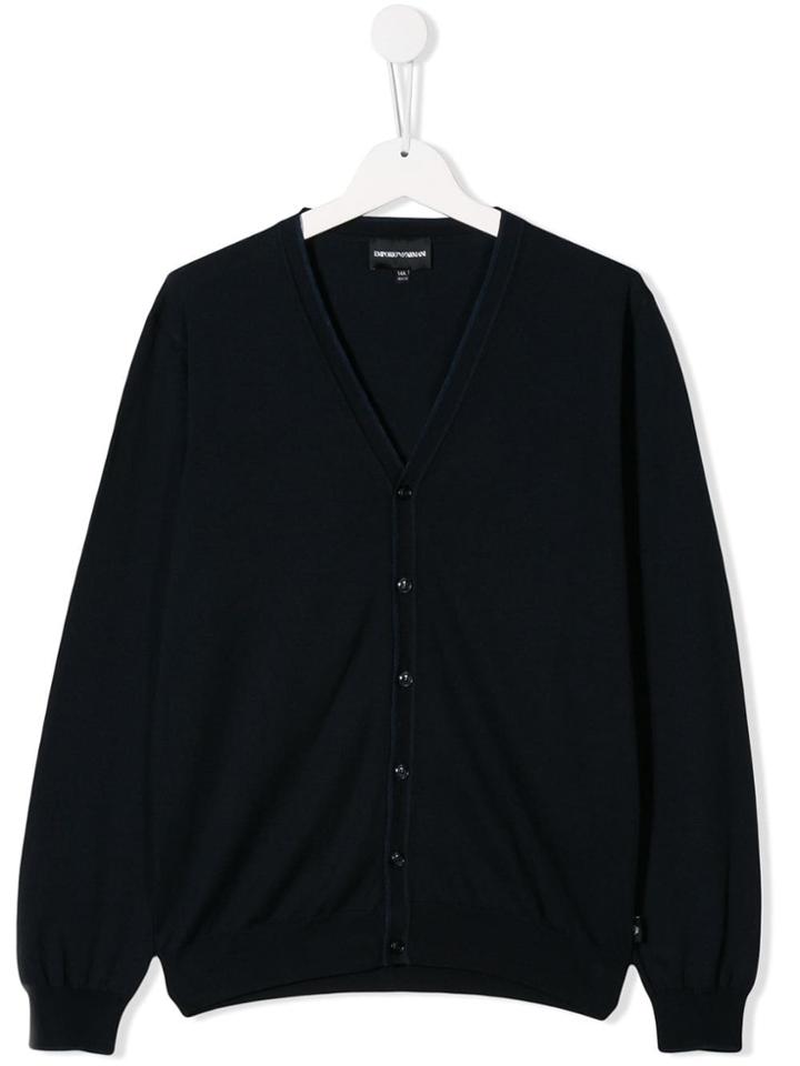 Emporio Armani Kids Classic Cardigan - Blue