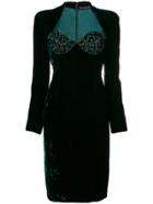 Jean Louis Scherrer Vintage Long-sleeve Fitted Dress - Green