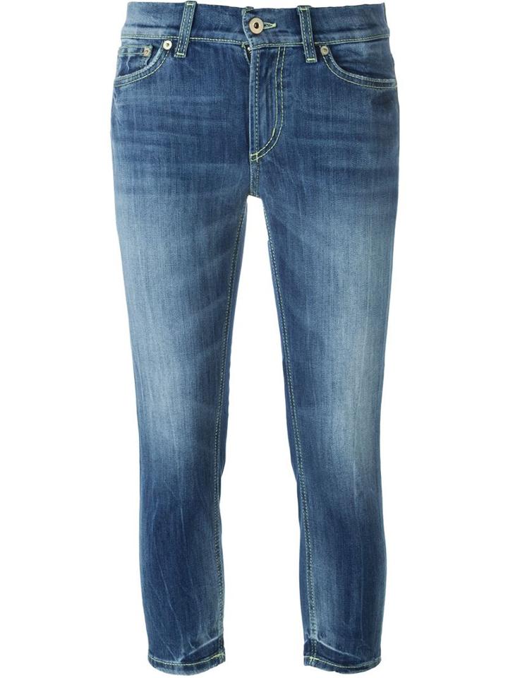 Dondup Cropped Skinny Jeans, Women's, Size: 25, Blue, Cotton/polyester