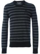 Dolce & Gabbana Striped Jumper, Men's, Size: 52, Black, Virgin Wool