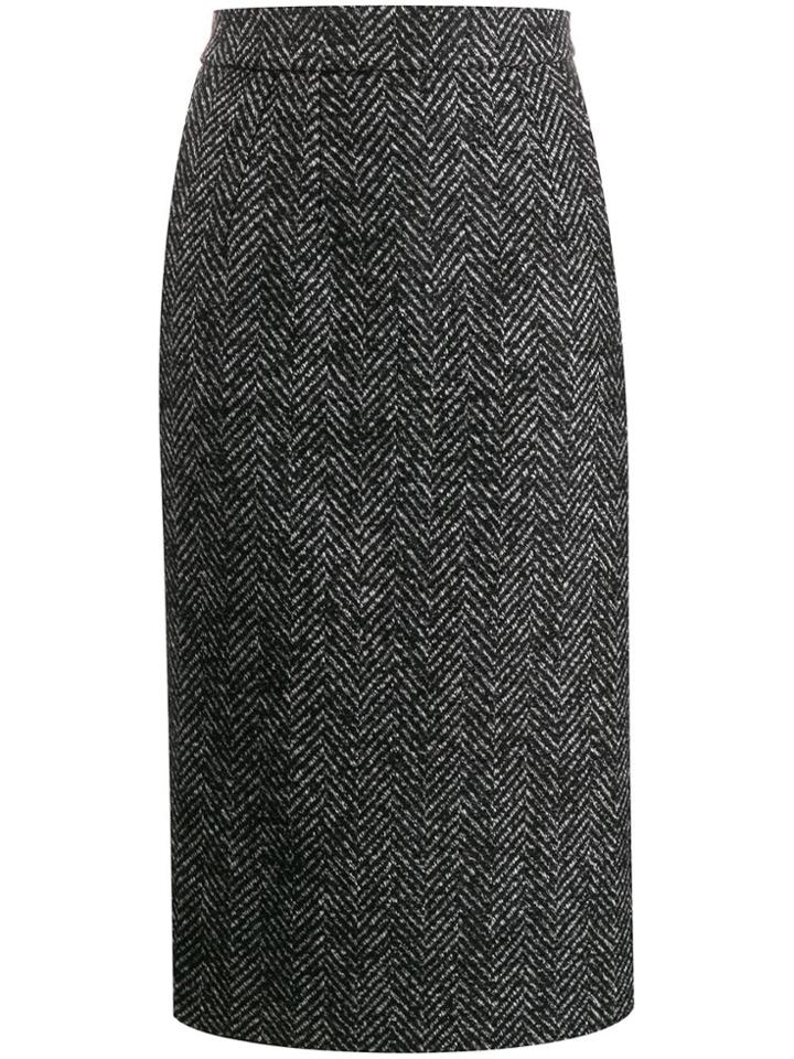 Dolce & Gabbana Chevron Pencil Skirt - Grey