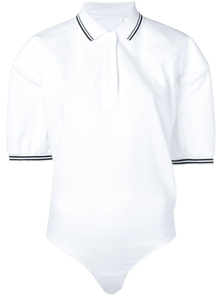 Pushbutton Boxy Polo Top - White