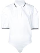 Pushbutton Boxy Polo Top - White