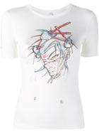 Adam Selman 'logo Baby' Print T-shirt, Women's, Size: Large, White, Modal/spandex/elastane