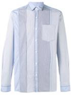 Lanvin Assorted Pinstripe Pattern Shirt, Men's, Size: 38, Blue, Cotton