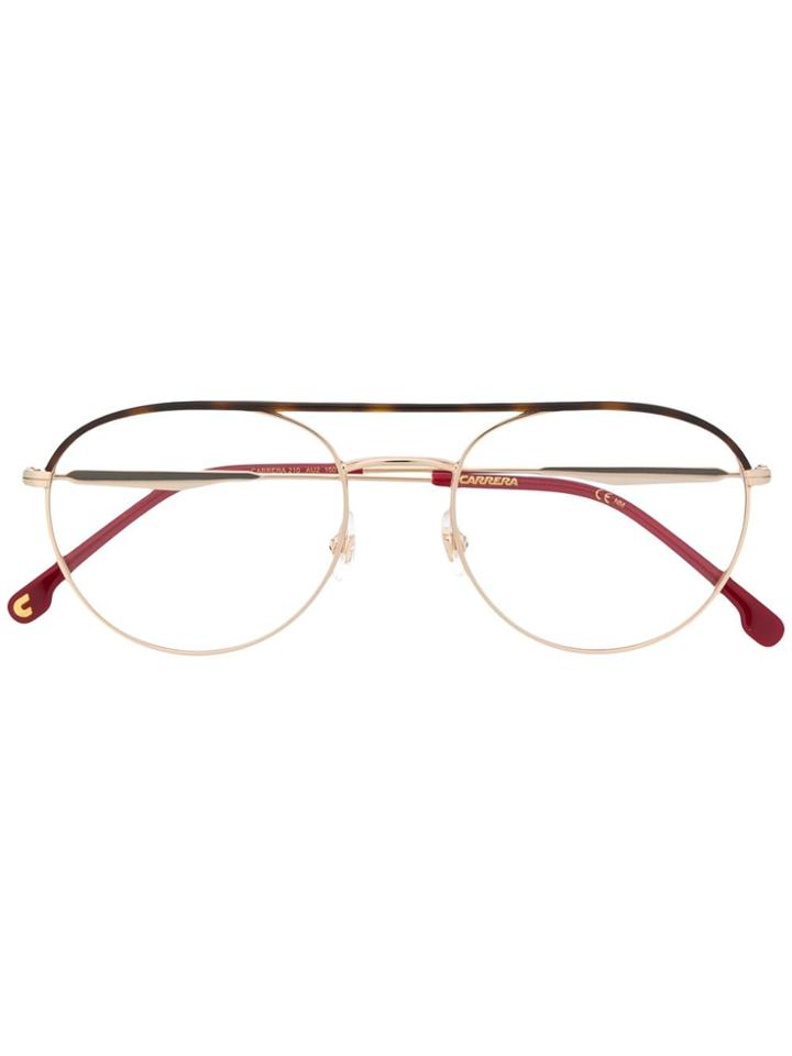 Carrera Tortoiseshell-effect Aviator Glasses - Red