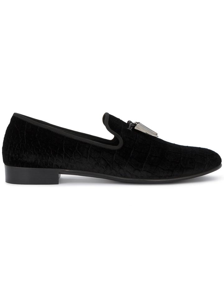 Giuseppe Zanotti Design Spacey Embossed Slippers - Black