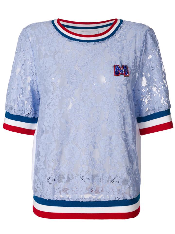 Isabelle Blanche Floral Lace Patterned Sweatshirt - Blue