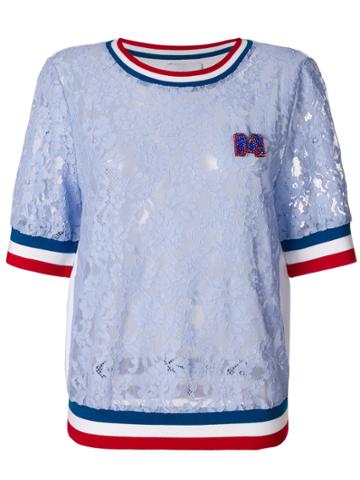 Isabelle Blanche Floral Lace Patterned Sweatshirt - Blue