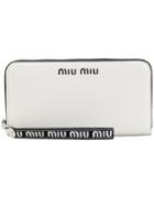 Miu Miu Logo Continental Wallet - White