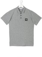 Stone Island Junior Logo Patch Polo Shirt - Grey