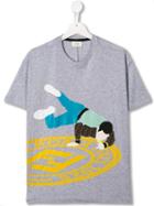 Fendi Kids Logo Print T-shirt - Grey