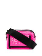 Kenzo Double Compartment Logo Print Messenger Bag - Pink