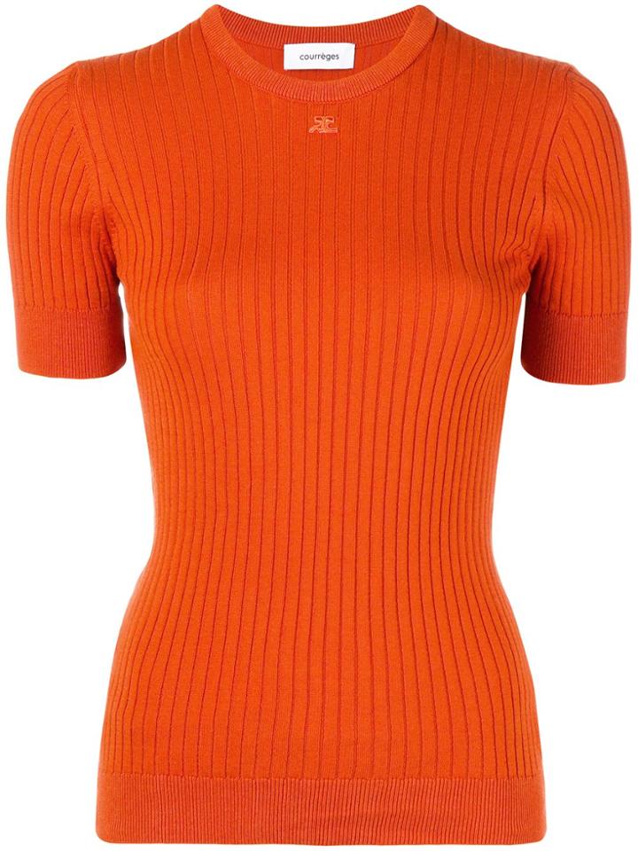 Courrèges Ribbed Knit Top - Yellow & Orange