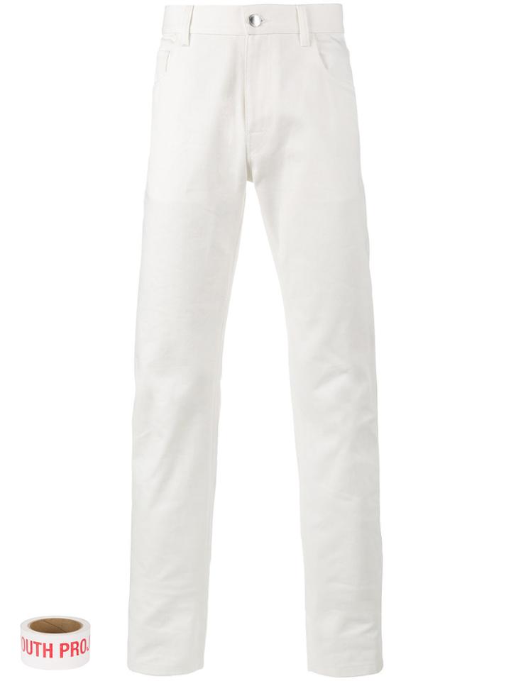 Raf Simons White Classic Jeans With Tape