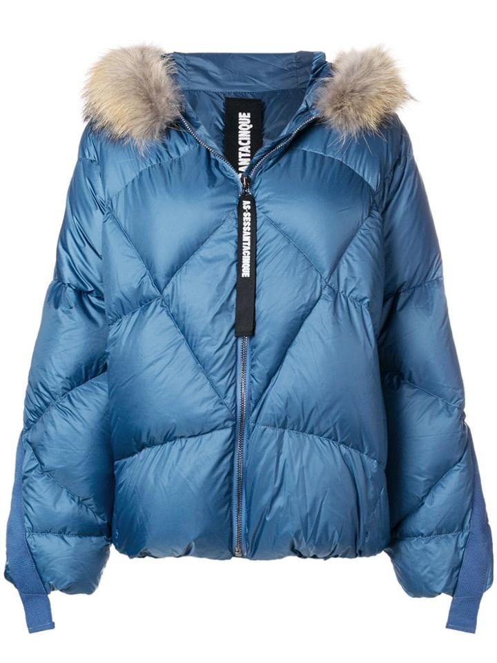 As65 Oversized Hooded Down Jacket - Blue