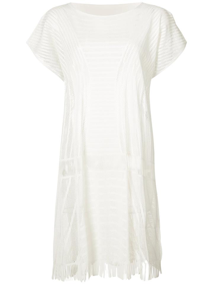 Pleats Please By Issey Miyake - A-poc Motion Dress - Women - Nylon/polyester/polyurethane - 3, White, Nylon/polyester/polyurethane
