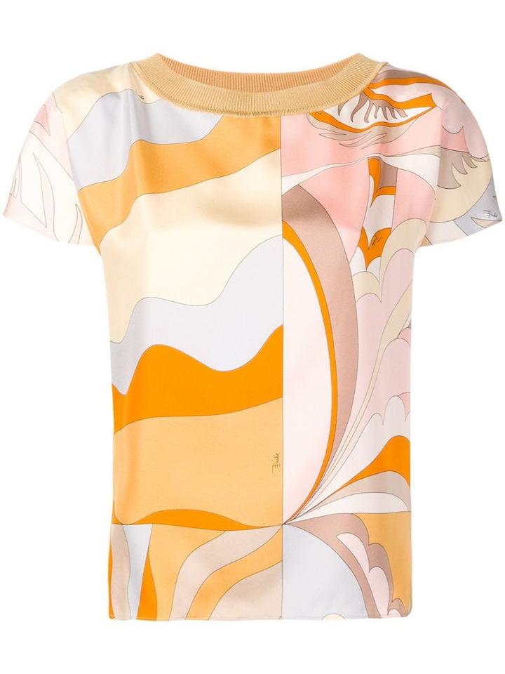 Emilio Pucci Acapulco Print Silk-twill Insert Top - Neutrals