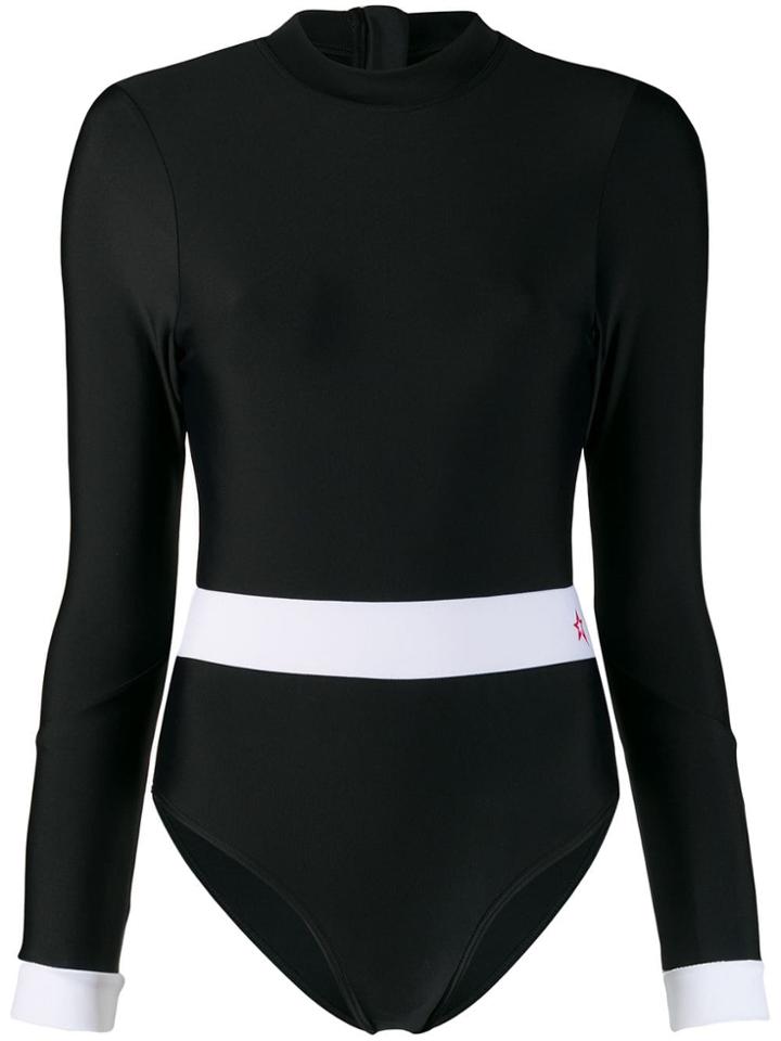 Perfect Moment Long-sleeved Surfing Swimsuit - Black