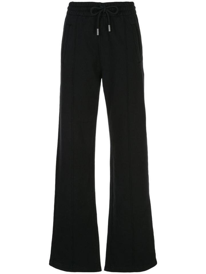 Off-white High Waisted Diagonal Stripe Track Pants - Black