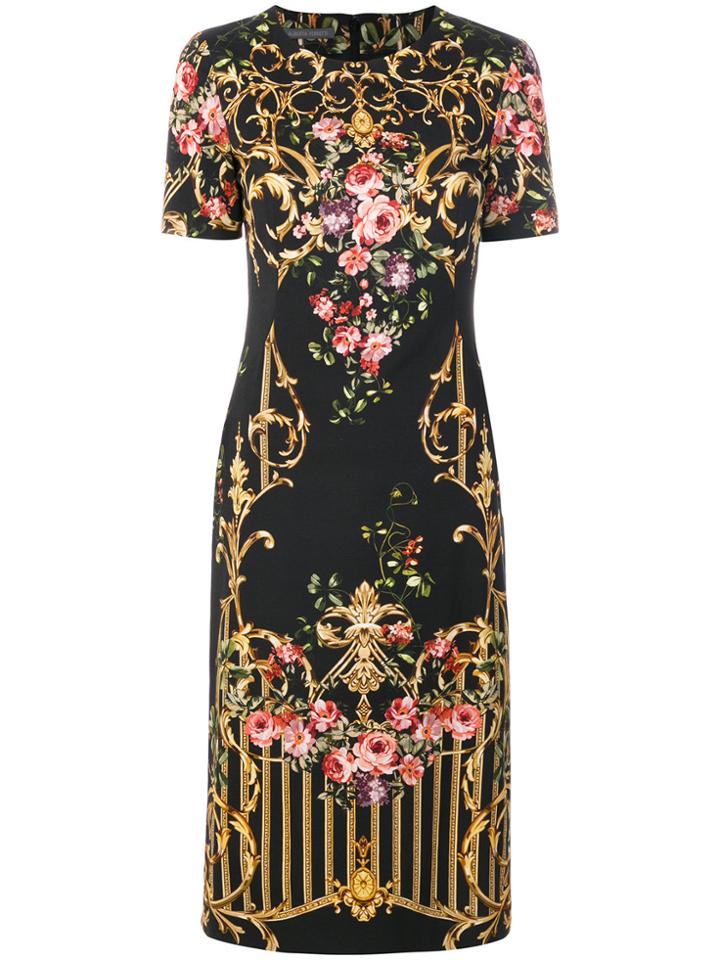 Alberta Ferretti Floral Print Dress - Black
