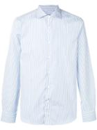 Canali Striped Slim Shirt - Blue