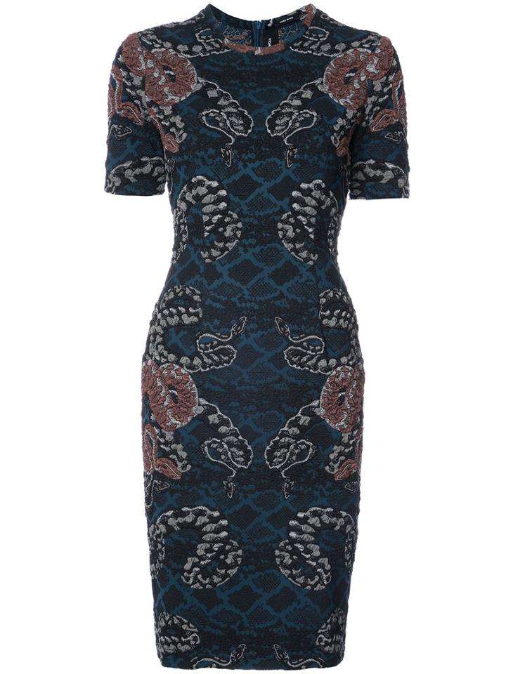 Yigal Azrouel - Woven Serpent Jacquard Dress - Women - Polyamide/polyester/cupro - 0, Green, Polyamide/polyester/cupro