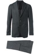 Tagliatore Pinstripe Formal Suit, Men's, Size: 48, Grey, Virgin Wool/cupro