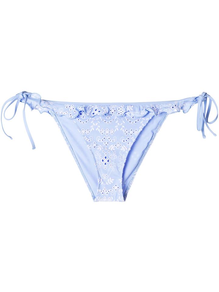 Ermanno Scervino Broderie Anglaise Bikini Bottom - Blue