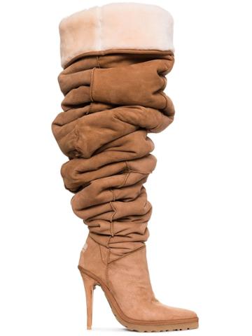 Y / Project Brown Ugg 110 Ugg Slouch Fit Stiletto Boots