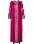 Layeur Jacquard Embelished Flared Dress - Purple
