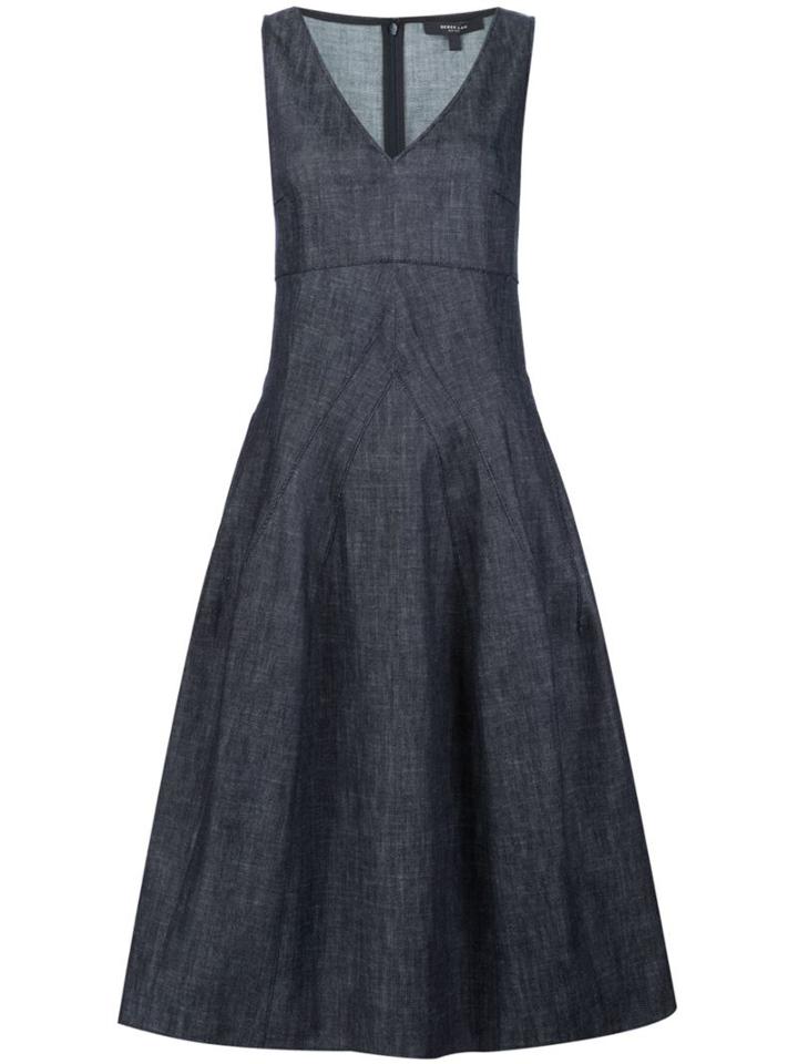 Derek Lam Deep V-neck Flared Dress
