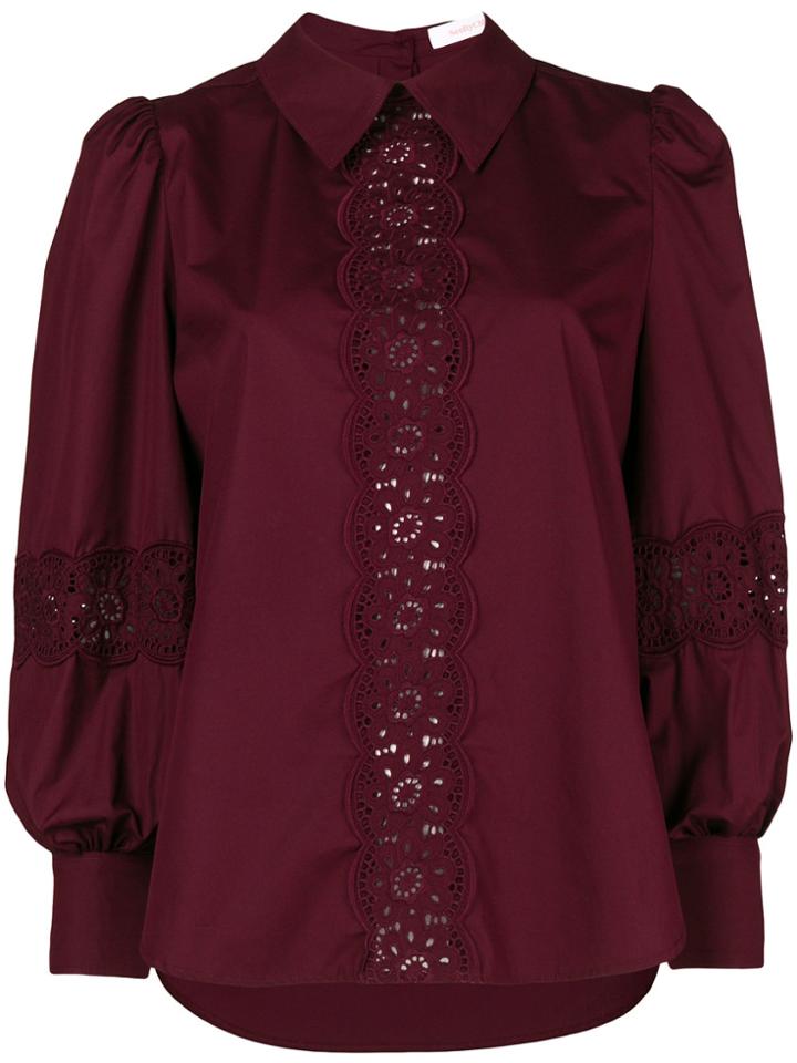 See By Chloé Lace Trim Blouse - Red
