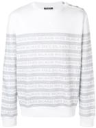Balmain Striped Logo Sweatshirt - White