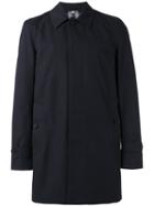 Burberry Classic Midi Coat, Men's, Size: 52, Blue, Cotton/viscose