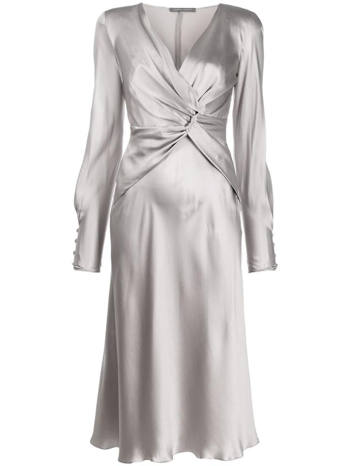 Alberta Ferretti Twist-front Dress - Grey