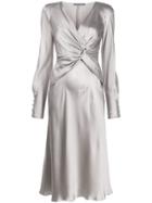 Alberta Ferretti Twist-front Dress - Grey
