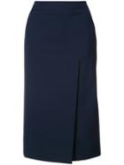 Jason Wu - Front Slit Midi Skirt - Women - Wool - 10, Blue, Wool