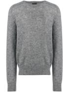 Prada Crew Neck Knitted Jumper - Grey
