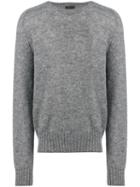 Prada Crew Neck Knitted Jumper - Grey