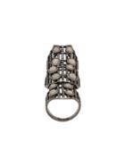 Loree Rodkin Embellished Armour Ring - Black Gold