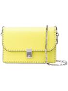 Garavani Stud Stitching Shoulder Bag - Women - Leather - One Size, Yellow/orange, Leather, Valentino