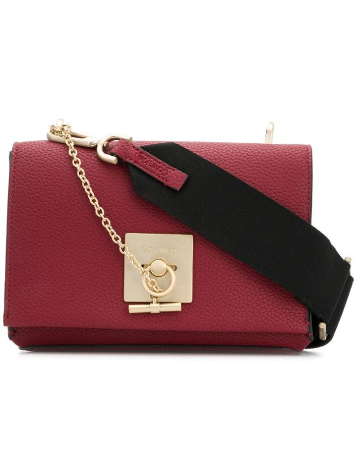Calvin Klein Flap Crossbody Bag - Red