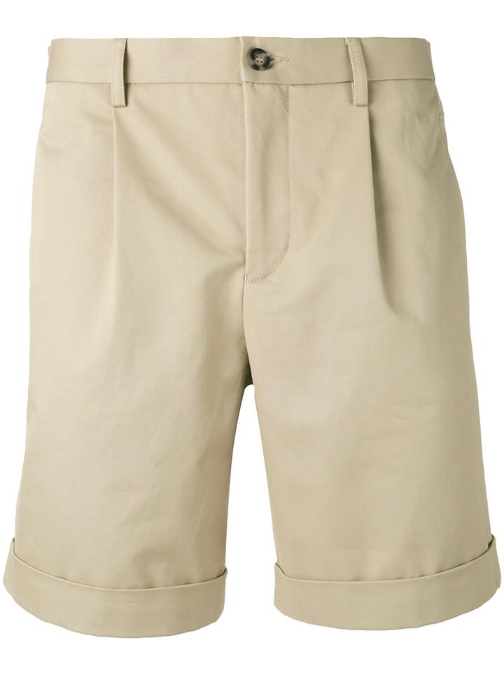 Éditions M.r - Pleated Shorts - Men - Cotton - 44, Nude/neutrals, Cotton